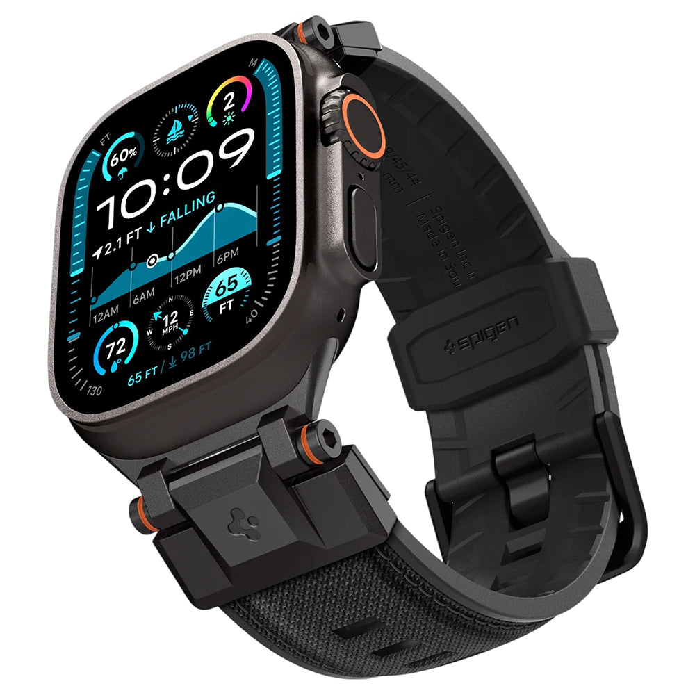 Spigen DuraPro Armor band voor Apple Watch 49mm / 46mm / 45mm / 44mm / 42mm Series, Zwart AMP06065