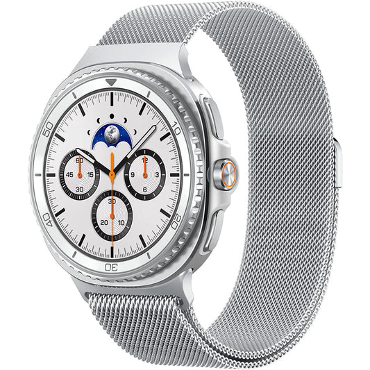 Spigen Metal Fit band voor Samsung Galaxy Watch9 / Watch8 / Watch8 Classic Series, Zilver AMP10121