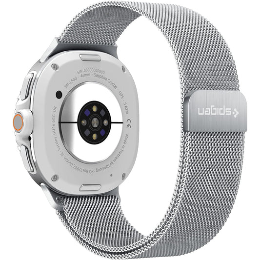 Spigen Metal Fit band voor Samsung Galaxy Watch9 / Watch8 / Watch8 Classic Series, Zilver AMP10121