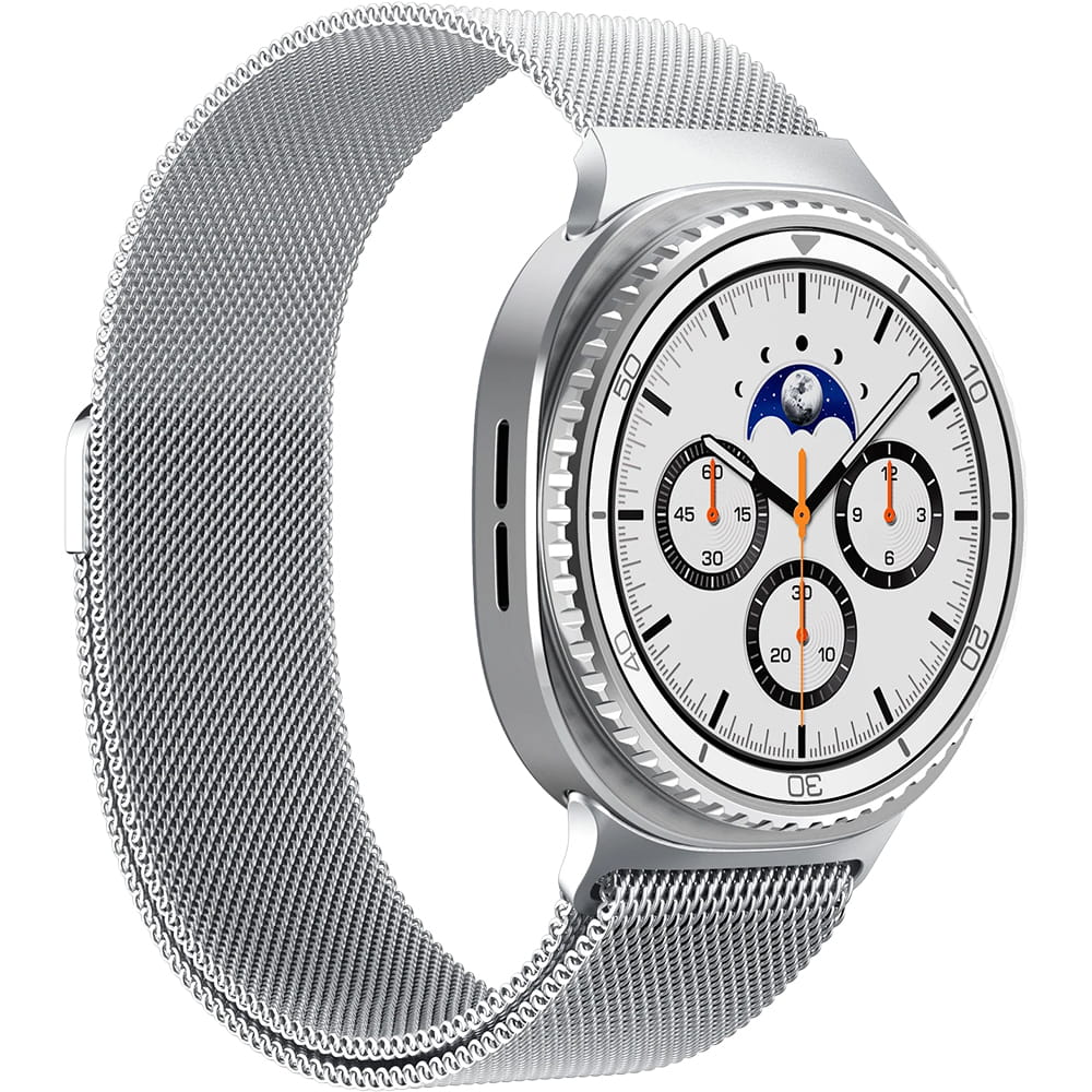 Spigen Metal Fit band voor Samsung Galaxy Watch9 / Watch8 / Watch8 Classic Series, Zilver AMP10121