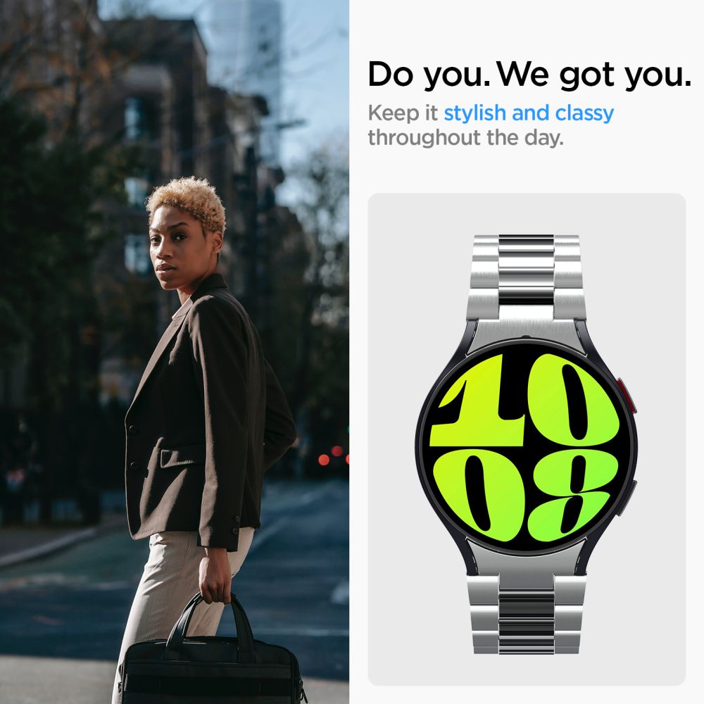 Spigen Modern Fit Strap for Samsung Galaxy Watch6 44mm, Silver