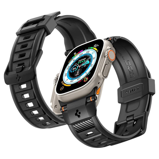 Spigen Rugged band voor Apple Watch 49mm / 46mm / 45mm / 44mm / 42mm Series, Zwart AMP07105