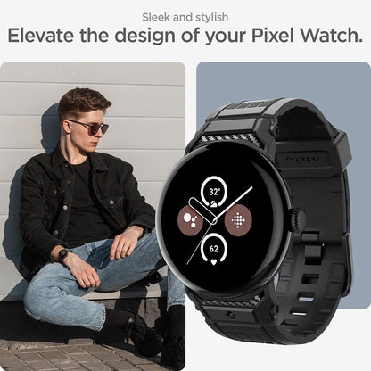 Spigen Rugged Band voor Google Pixel Watch 45mm Series, Zwart AMP07600