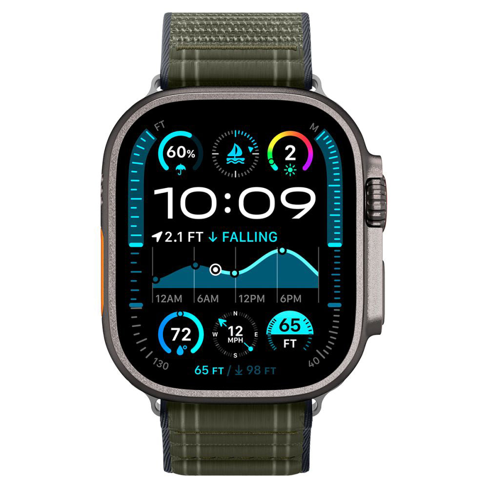 Spigen WBF0 band voor Apple Watch 49mm / 46mm / 45mm / 44mm Series, Groen