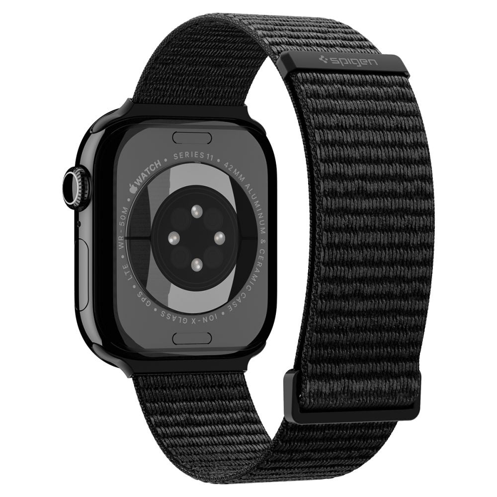 Spigen WBF01 band voor Apple Watch 49mm / 46mm / 45mm / 44mm Series, Zwart AMP11833