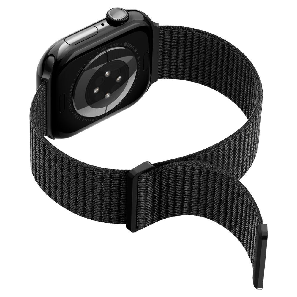Spigen WBF01 band voor Apple Watch 49mm / 46mm / 45mm / 44mm Series, Zwart AMP11833