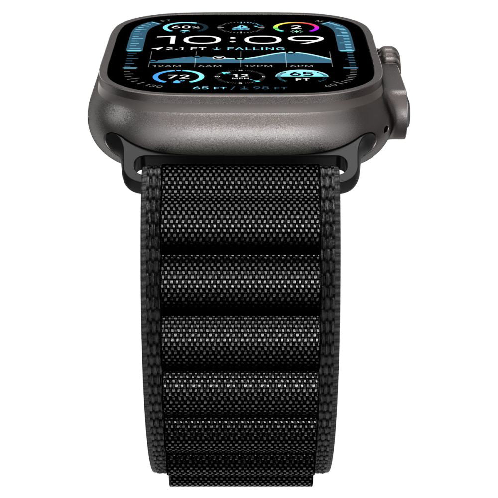 Spigen WBF1 band voor Apple Watch 49mm / 46mm / 45mm / 44mm Series, Zwart
