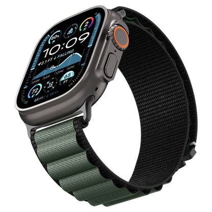 Spigen WBF1 band voor Apple Watch 49mm / 46mm / 45mm / 44mm Series, Zwart Groen