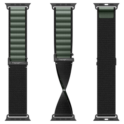 Spigen WBF1 band voor Apple Watch 49mm / 46mm / 45mm / 44mm Series, Zwart Groen
