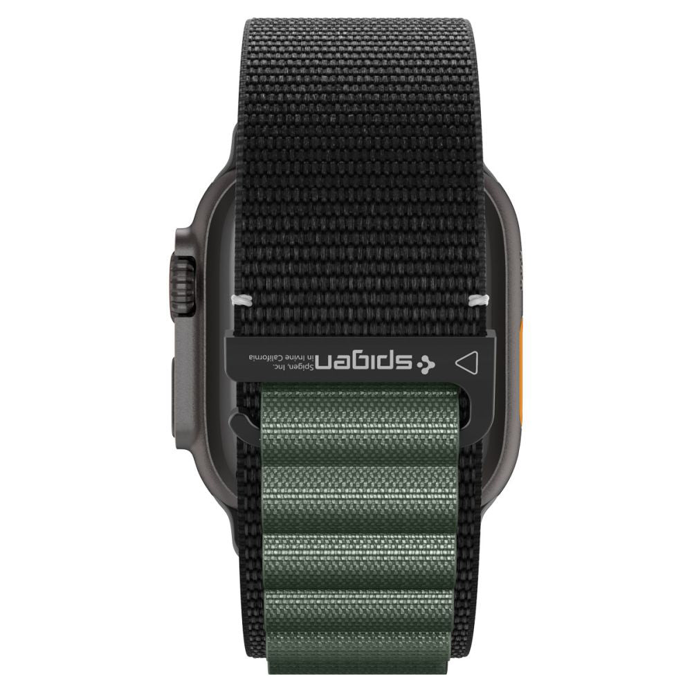 Spigen WBF1 band voor Apple Watch 49mm / 46mm / 45mm / 44mm Series, Zwart Groen