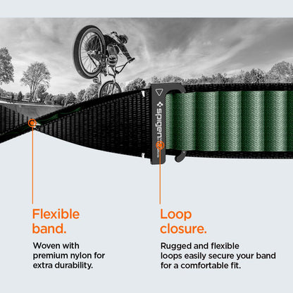 Spigen WBF1 band voor Apple Watch 49mm / 46mm / 45mm / 44mm Series, Zwart Groen