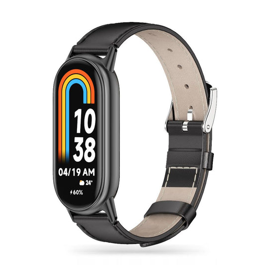 Tech-Protect Leatherfit Band voor Xiaomi Smart Band 8/9, zwart 