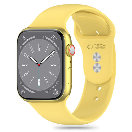 Tech-Protect Siliconen Bandje voor Apple Watch 41mm / 40mm / 38mm Series, Geel 