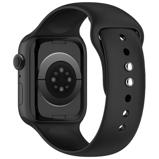 Tech-Protect Silicone band voor Apple Watch 49mm / 46mm / 45mm / 44mm Series, Zwart