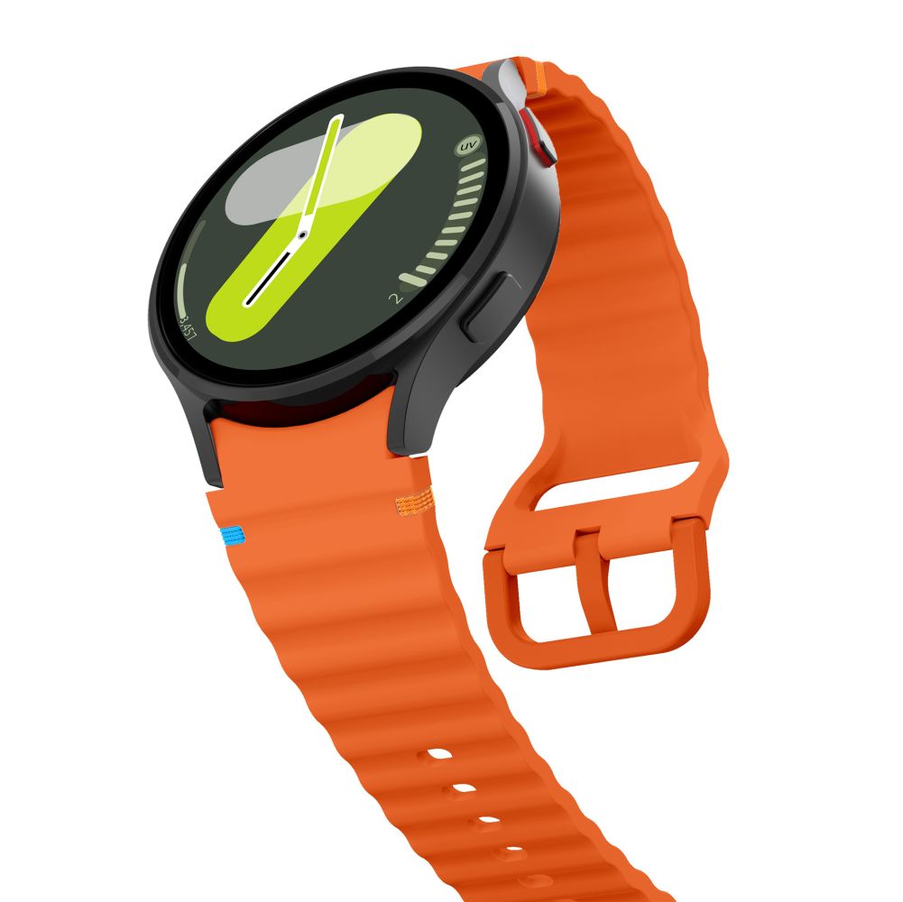 Tech-Protect Silicone Sportbandje voor Samsung Galaxy Watch7 / Watch FE / Watch6 / Watch5 / Watch4-serie, Oranje 