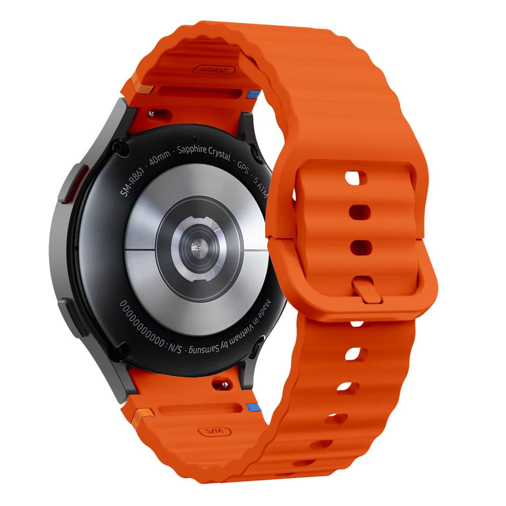 Tech-Protect Silicone Sportbandje voor Samsung Galaxy Watch7 / Watch FE / Watch6 / Watch5 / Watch4-serie, Oranje 