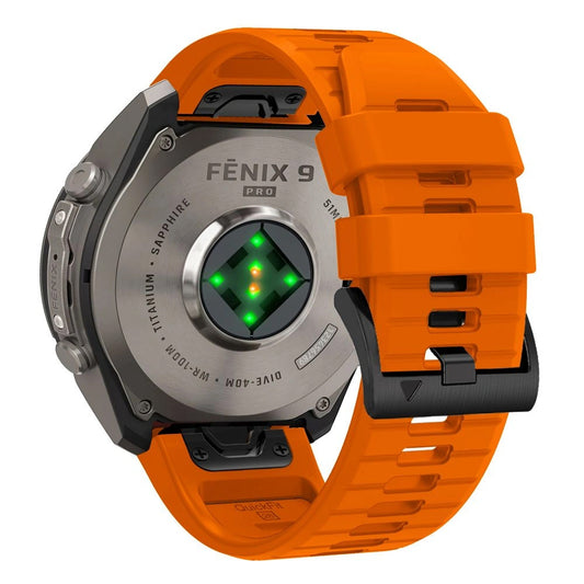 Techsuit siliconen bandje voor Garmin Fenix 5 / 6 / 6 Pro / 7 / 8 / 8 Pro / E / 9 / 9 Pro, oranje