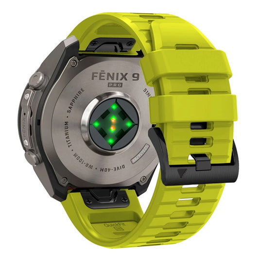 Techsuit siliconen bandje voor Garmin Fenix 5X / 5X Plus / 6X / 6X Pro / 7X / 8 / 8 Pro / 9 / 9 Pro, groen