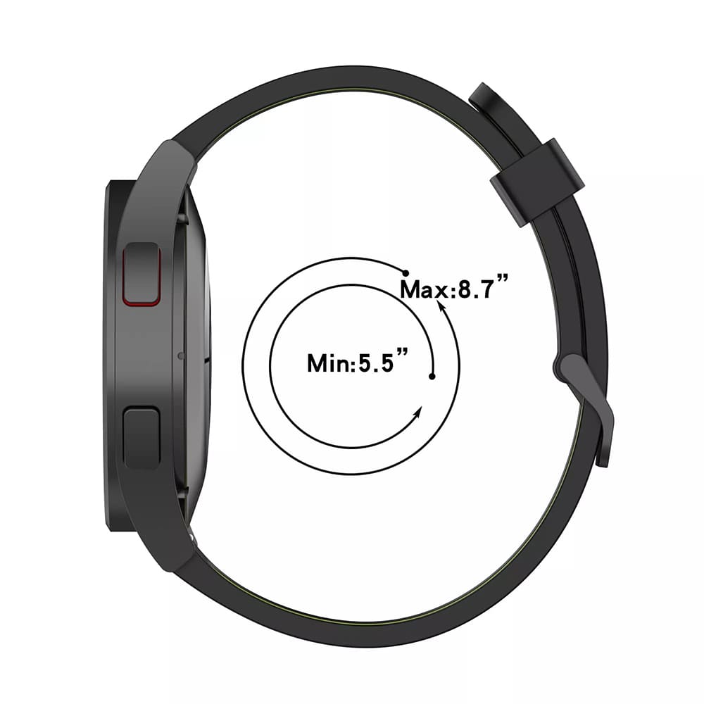 Techsuit W002 band voor Samsung Galaxy Watch / Huawei Watch Series, 20mm, Zwart