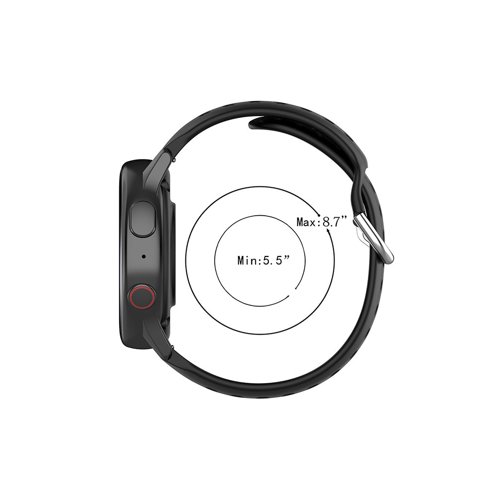 Techsuit W004 band voor Samsung Galaxy Watch / Huawei Watch Series, 22mm, Zwart