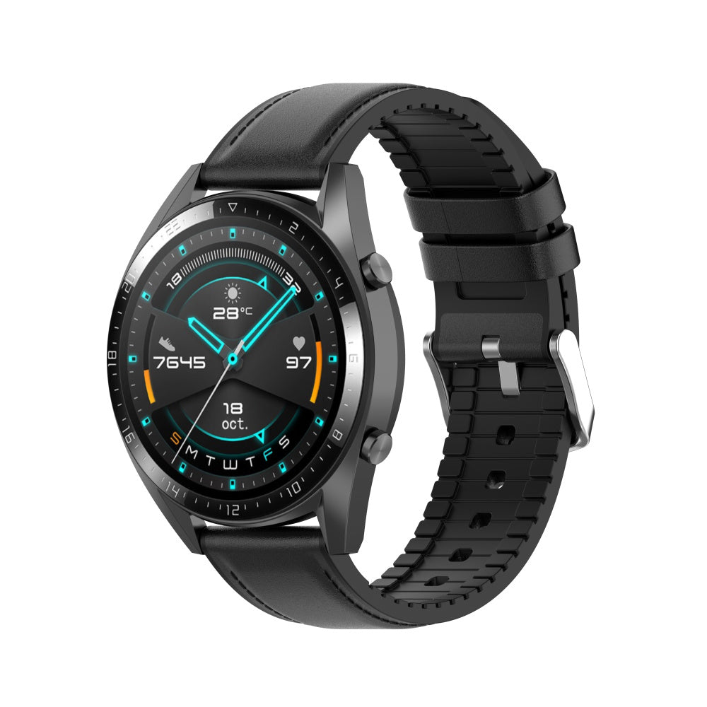 Techsuit W007 band voor Samsung Galaxy Watch / Huawei Watch Series, 22mm, Zwart