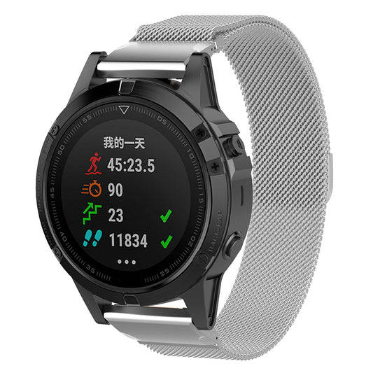 Techsuit W009 band voor Garmin Watch Fenix Series, 26mm, Zilver