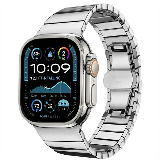 Techsuit W012 band voor Apple Watch 49mm / 46mm / 45mm / 44mm / 42mm Series, Zilverkleurig