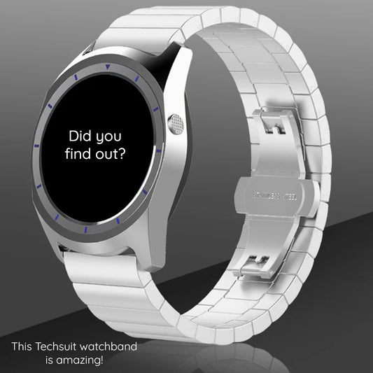 Techsuit W012 band voor Apple Watch 49mm / 46mm / 45mm / 44mm / 42mm Series, Zilverkleurig