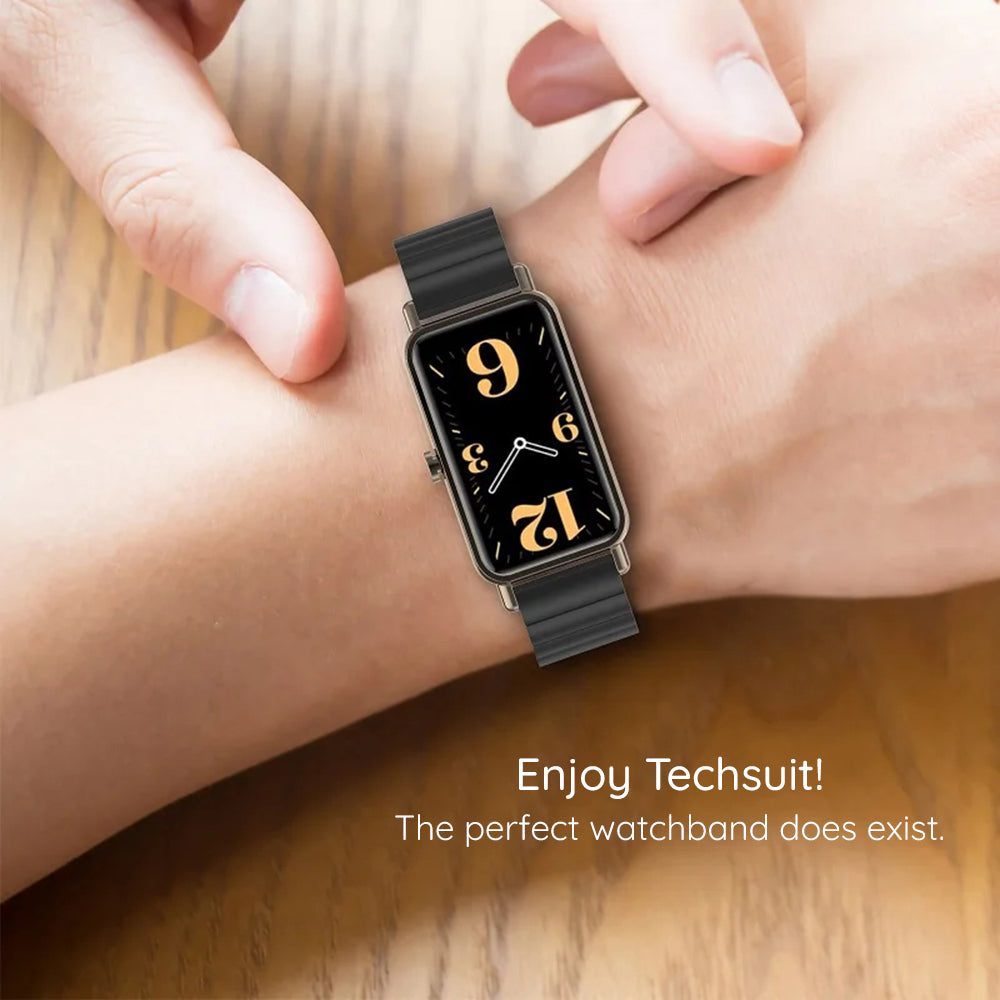 Techsuit W012 band voor Apple Watch 49mm / 46mm / 45mm / 44mm / 42mm Series, Zwart