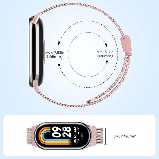 Techsuit W022 band voor Xiaomi Smart Band 9 / 8, 15mm, Rosé Goud