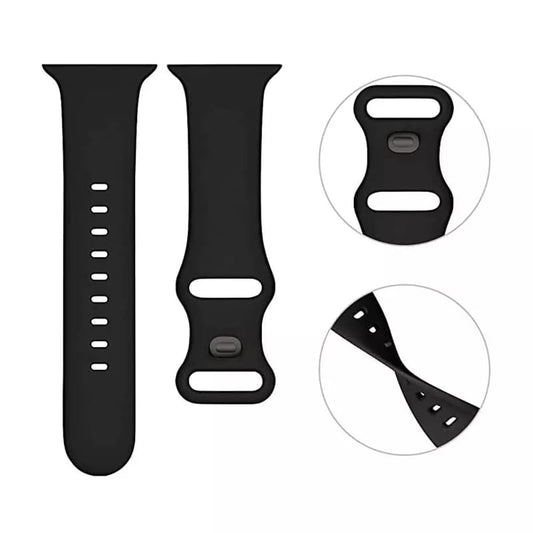 Techsuit W031 band voor Apple Watch 49mm / 46mm / 45mm / 44mm / 42mm Series, Zwart