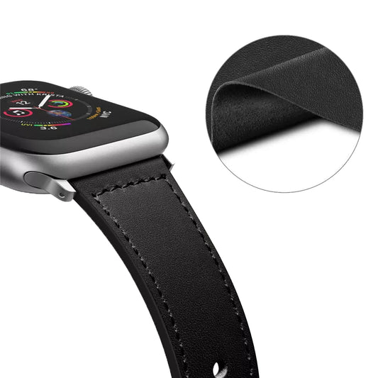 Techsuit W033 band voor Apple Watch 42mm / 41mm / 40mm / 38mm Series, Zwart