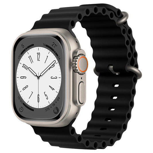 Techsuit W038 band voor Apple Watch 42mm / 41mm / 40mm / 38mm Series, Zwart
