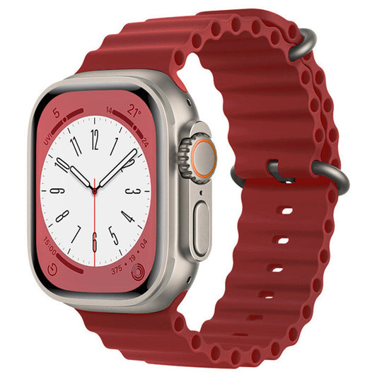 Techsuit W038 band voor Apple Watch 42mm / 41mm / 40mm / 38mm Series, Donkerrood