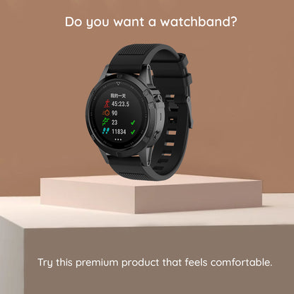 Techsuit W058 band voor Garmin Instinct / Approach / Fenix Watch Series, 20mm, Zwart