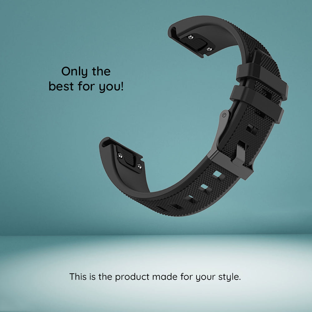 Techsuit W058 band voor Garmin Instinct / Approach / Fenix Watch Series, 20mm, Zwart