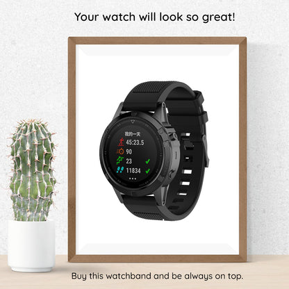 Techsuit W058 band voor Garmin Instinct / Approach / Fenix Watch Series, 20mm, Zwart