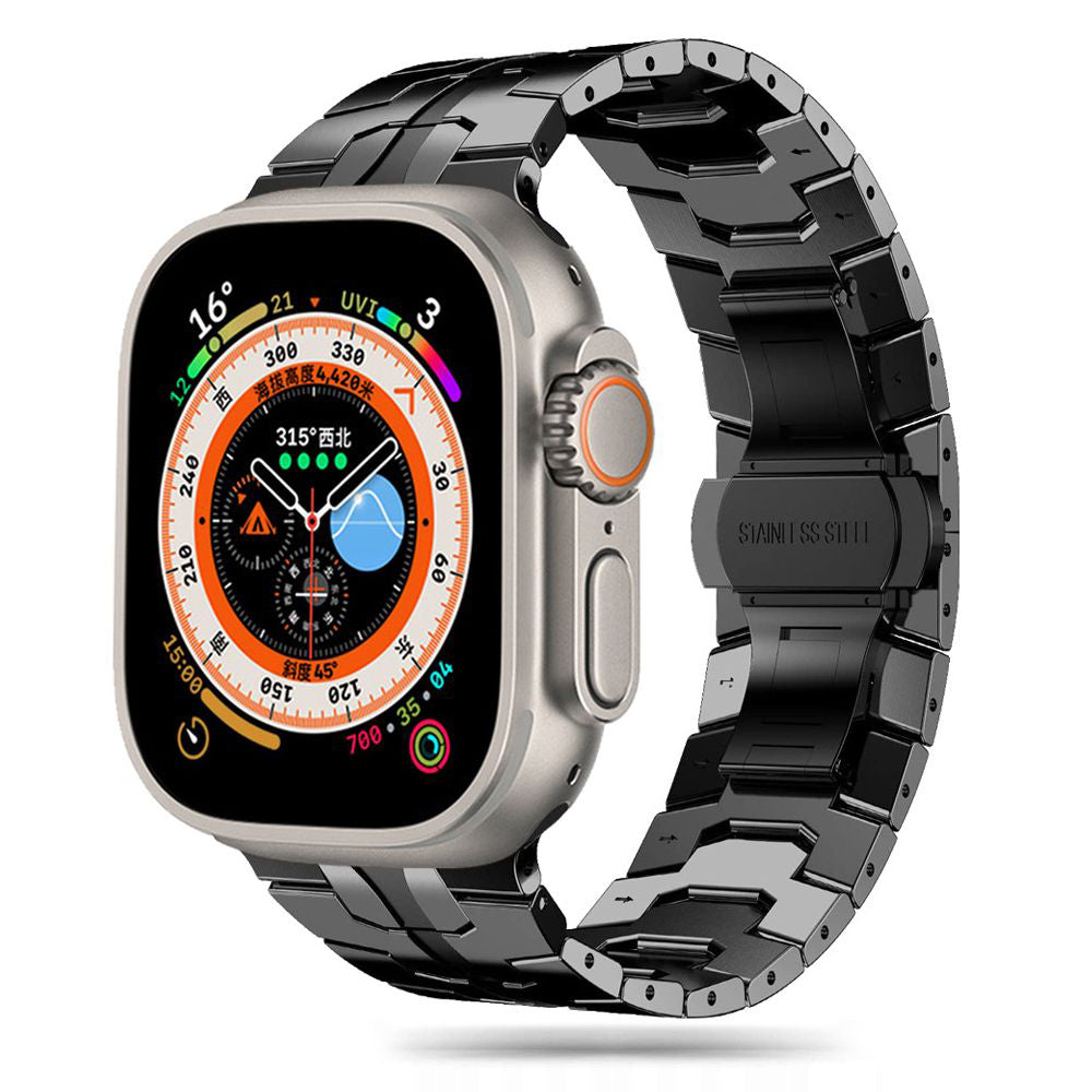 Techsuit W063 band voor Apple Watch 49mm / 46mm / 45mm / 44mm / 42mm Series, Zwart