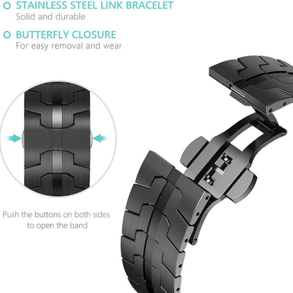 Techsuit W063 band voor Apple Watch 49mm / 46mm / 45mm / 44mm / 42mm Series, Zwart