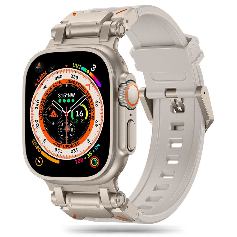 Techsuit W064 band voor Apple Watch 49mm / 46mm / 45mm / 44mm / 42mm Series, Zilverkleurig