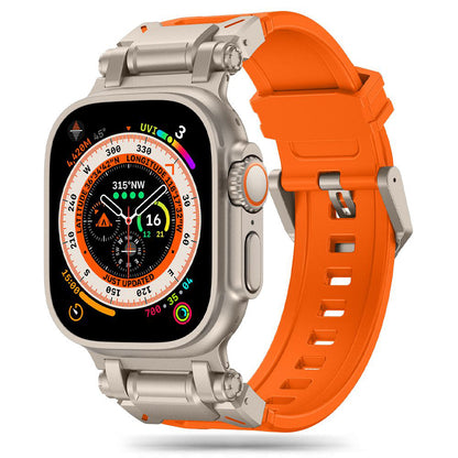 Techsuit W064 Strap for Apple Watch 49mm / 46mm / 45mm / 44mm / 42mm Series, Silver Orange