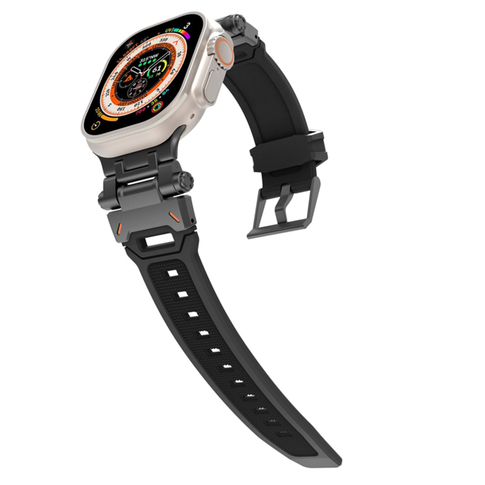 Techsuit-band W064 voor Apple Watch 49mm / 46mm / 45mm / 44mm / 42mm Series, Zwart