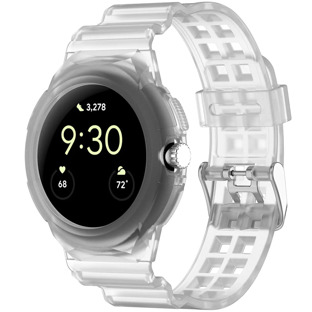 Techsuit W065 band voor Google Pixel Watch 3 41mm / Watch 2 / Watch, Transparant