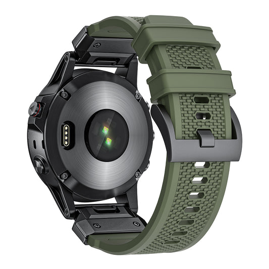 Techsuit W068 band voor Garmin Watch Fenix / Forerunner / Approach Series, 22mm, Zwart Oranje