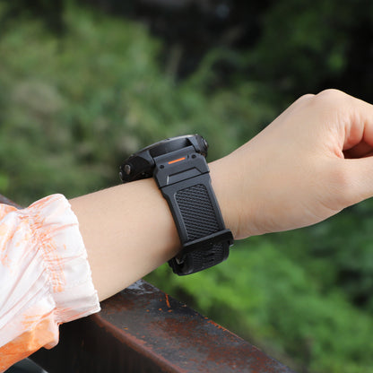 Techsuit W068 band voor Garmin Watch Fenix / Forerunner / Approach Series, 22mm, Zwart Groen