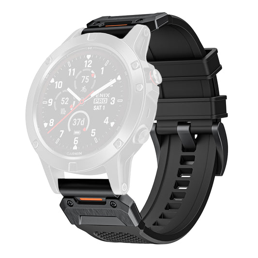 Techsuit W068 band voor Garmin Watch Fenix / Forerunner Series, 22mm, Zwart