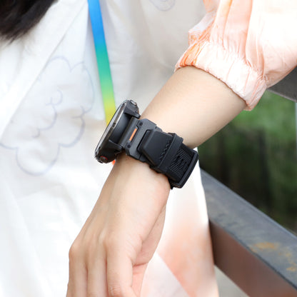 Techsuit W068 band voor Garmin Watch Fenix Series, 26mm, Zwart Oranje