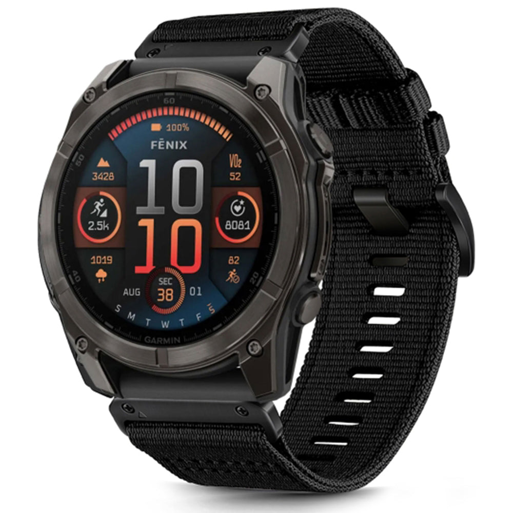 Techsuit W070 band voor Garmin Watch Fenix / Forerunner / Approach Series, 22mm, Zwart