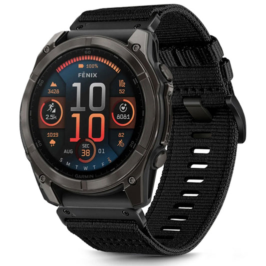 Techsuit W070 band voor Garmin Watch Fenix / Forerunner / Approach Series, 22mm, Zwart