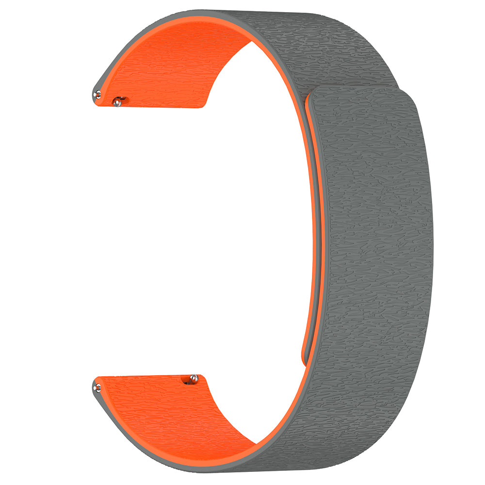 Techsuit W074 band voor Huawei Watch / Garmin Watch Series, 18mm, Grijs Oranje